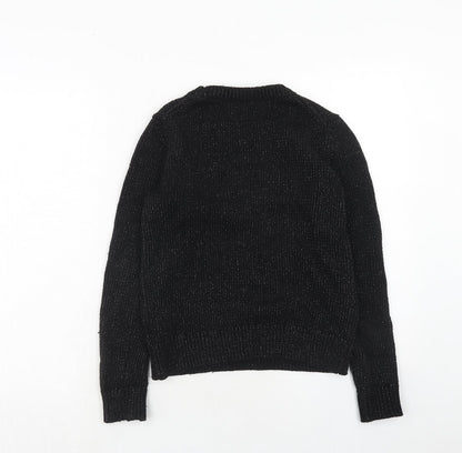 Gap Womens Black Round Neck Nylon Pullover Jumper Size S