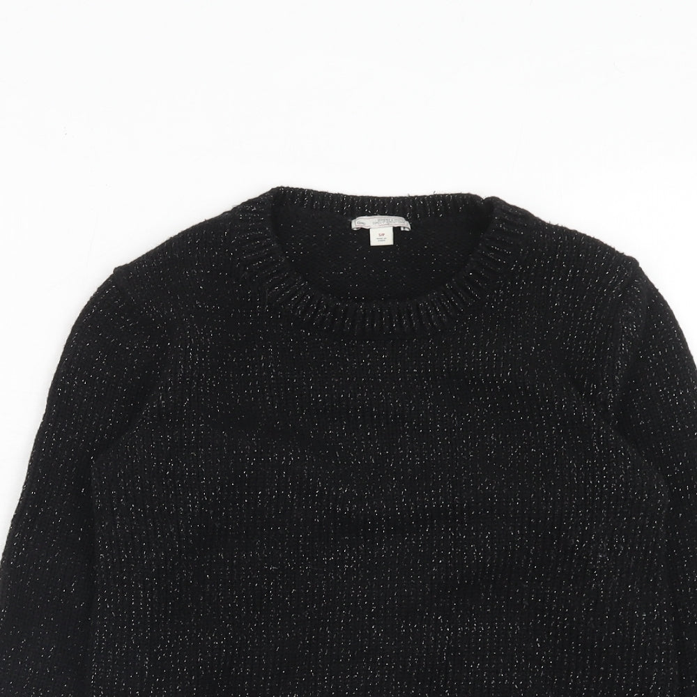 Gap Womens Black Round Neck Nylon Pullover Jumper Size S
