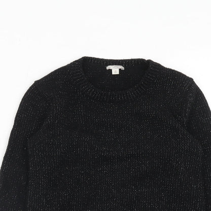 Gap Womens Black Round Neck Nylon Pullover Jumper Size S