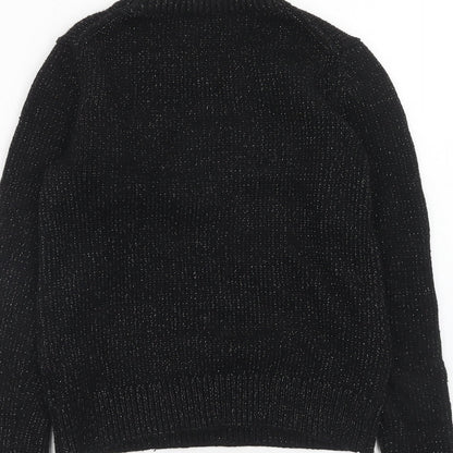 Gap Womens Black Round Neck Nylon Pullover Jumper Size S