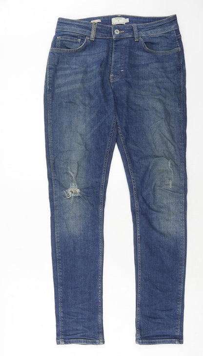 Mens UK Size 30 in Topman Regular Fit Skinny Blue Jeans