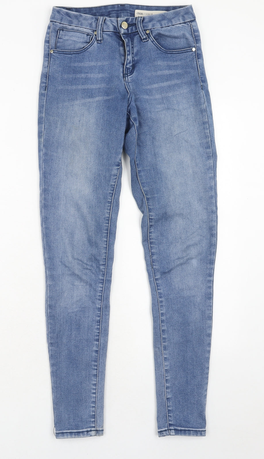 ASOS Womens Blue Cotton Skinny Jeans Size 26 in L30 in Regular Zip