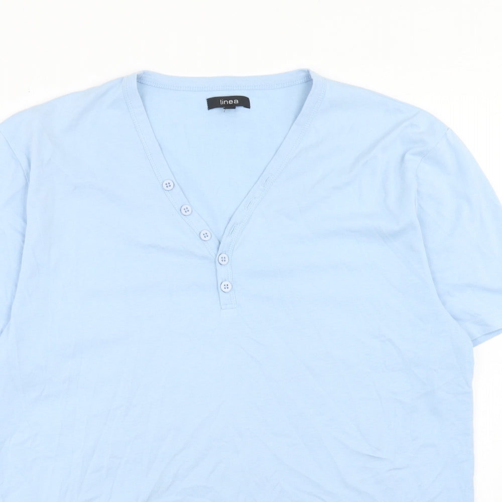 Womens UK Size L Linea Blue Basic T-Shirt