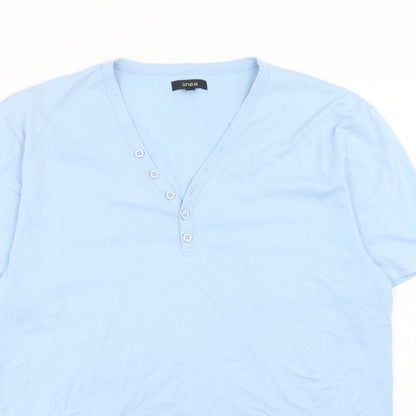 Womens UK Size L Linea Blue Basic T-Shirt