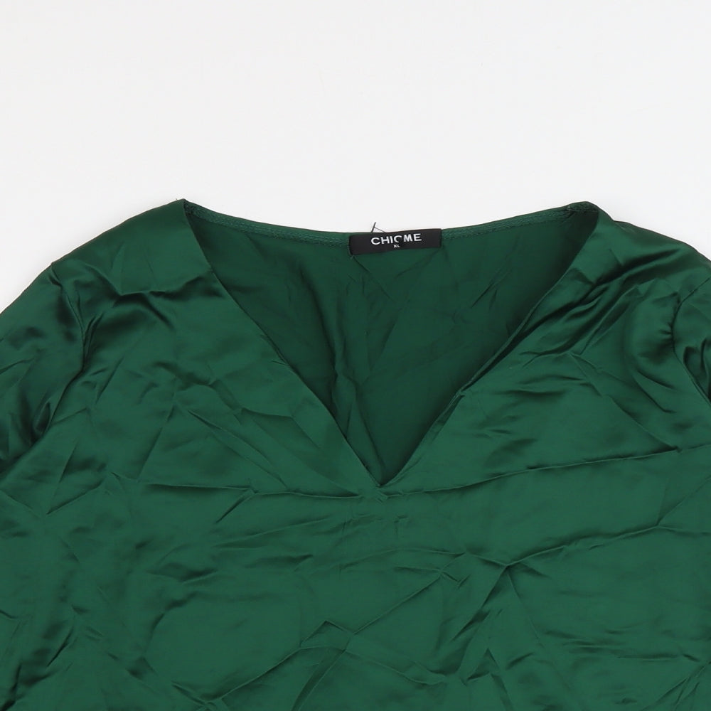 Womens UK Size XL Chicme Green Basic Blouse