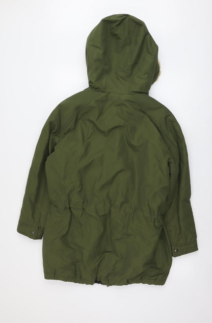 Womens UK Size XS Zara Green Parka Coat