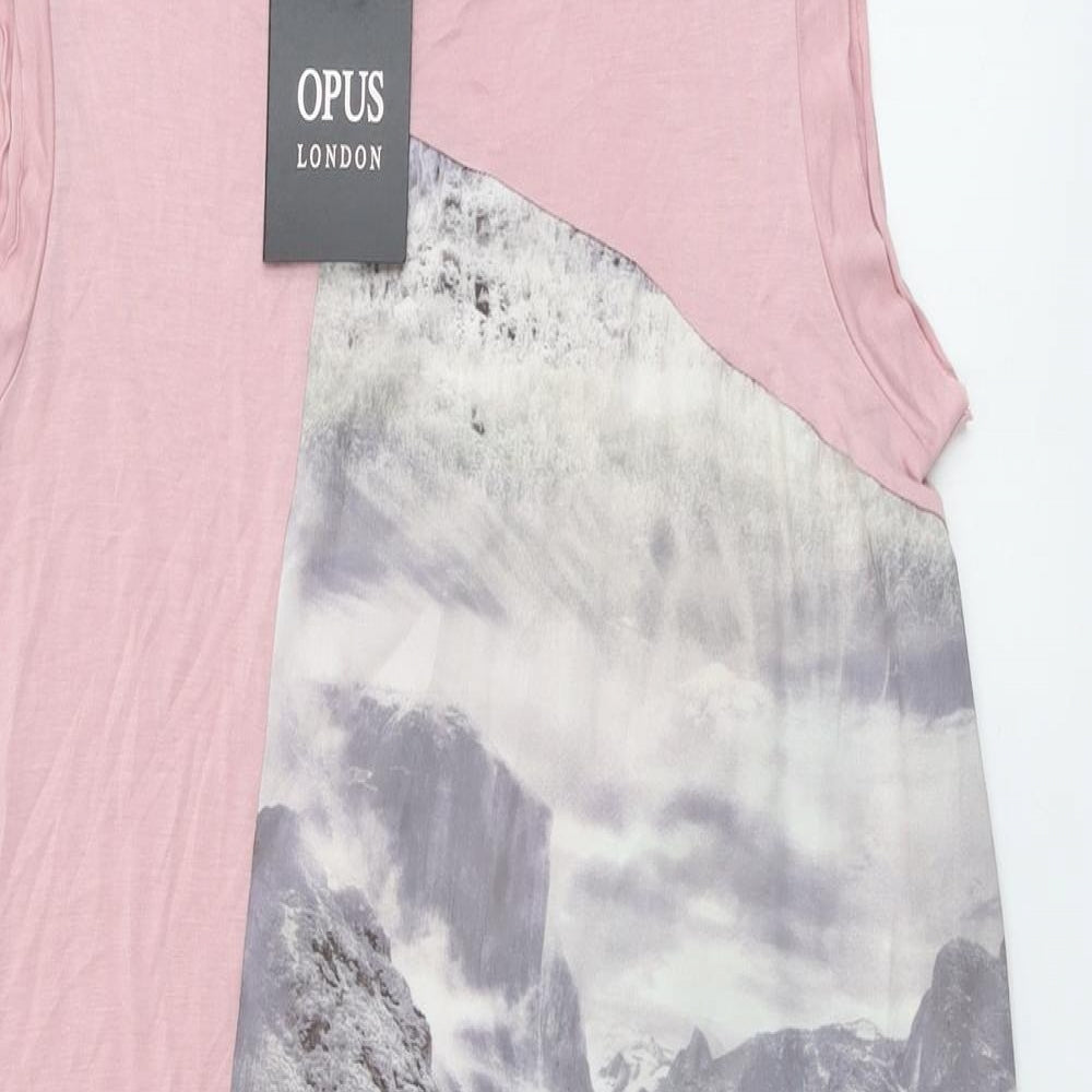 OPUS Womens Pink Viscose Tank Dress Size 10 Round Neck Pullover