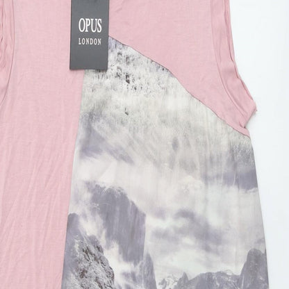OPUS Womens Pink Viscose Tank Dress Size 10 Round Neck Pullover
