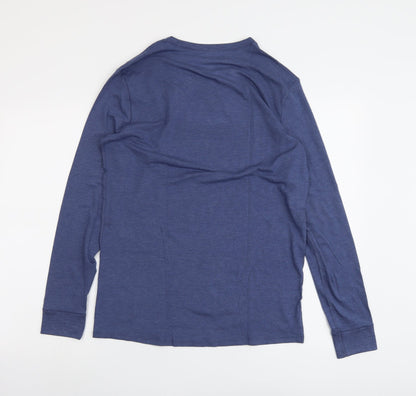 Marks and Spencer Mens Blue Acrylic T-Shirt Size M Round Neck