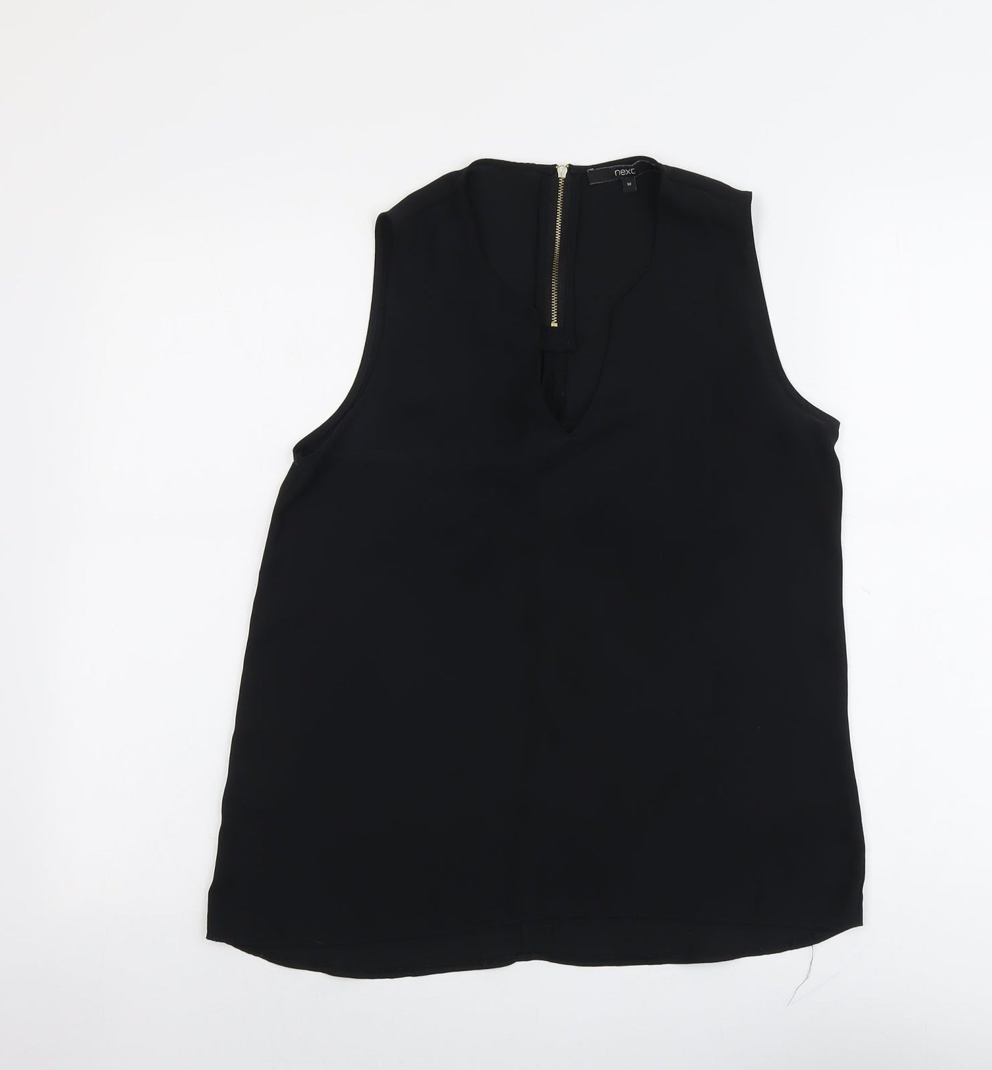 Womens UK Size 10 NEXT Black Basic Blouse