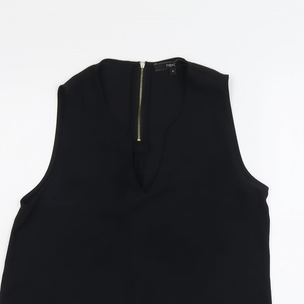 Womens UK Size 10 NEXT Black Basic Blouse