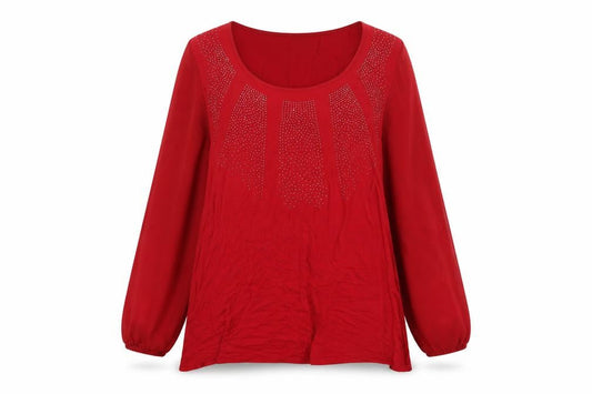 Womens UK Size 12 Epilogue Red Basic Blouse