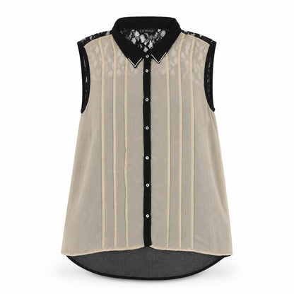 Pioko Womens Black Polyester Basic Button-Up Size 16 Collared