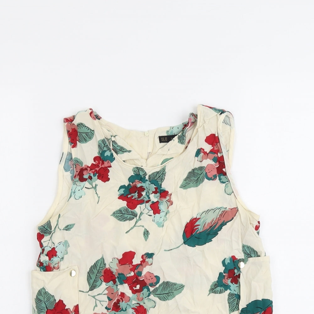Womens UK Size XS Zara Beige Basic Tank
