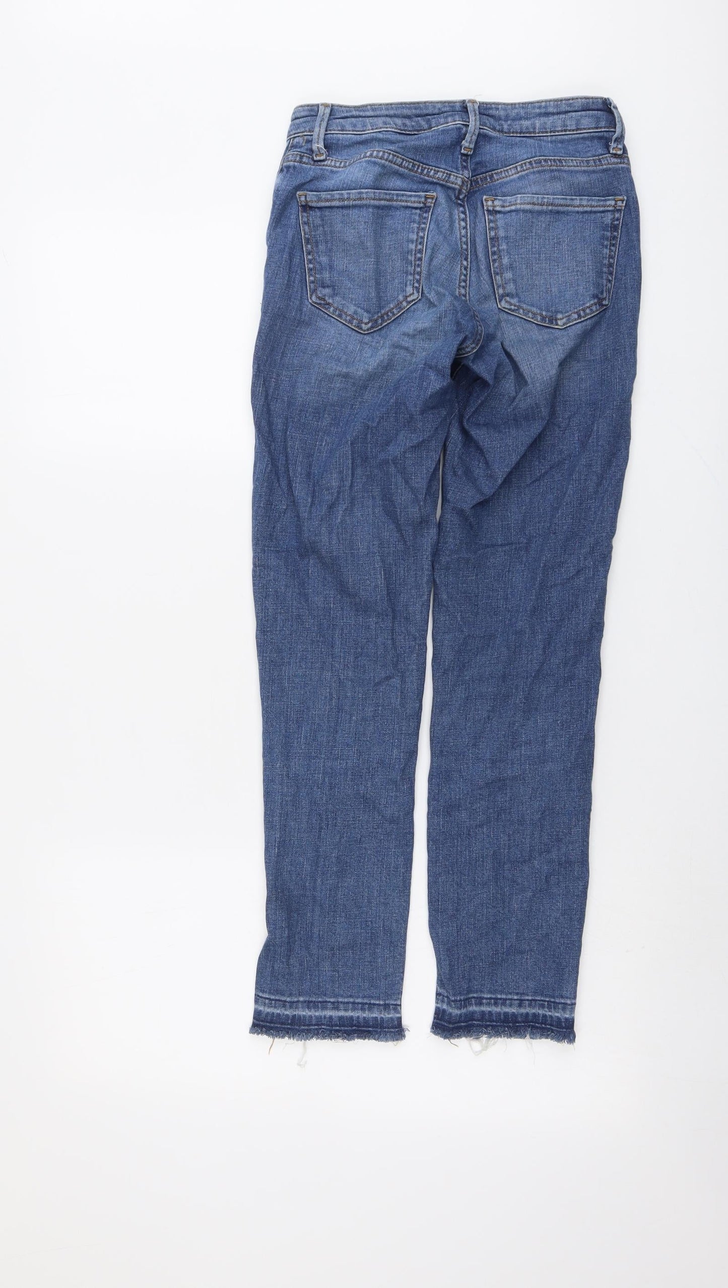 Mango Womens Blue Cotton Skinny Jeans Size 4 L26 in Regular Button