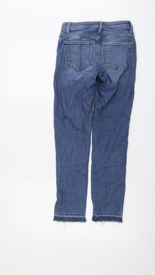 Mango Womens Blue Cotton Skinny Jeans Size 4 L26 in Regular Button