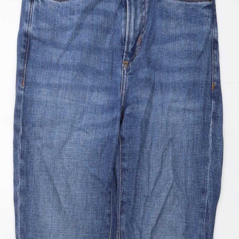 Mango Womens Blue Cotton Skinny Jeans Size 4 L26 in Regular Button