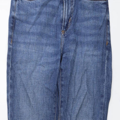 Mango Womens Blue Cotton Skinny Jeans Size 4 L26 in Regular Button