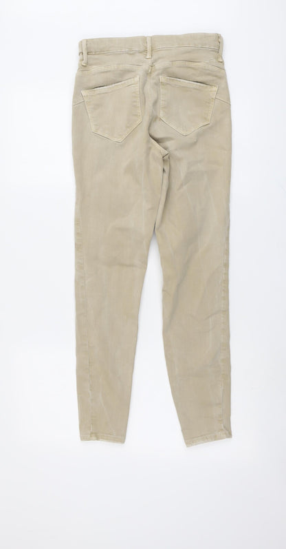 River Island Womens Beige Cotton Skinny Jeans Size 10 L27 in Regular Button
