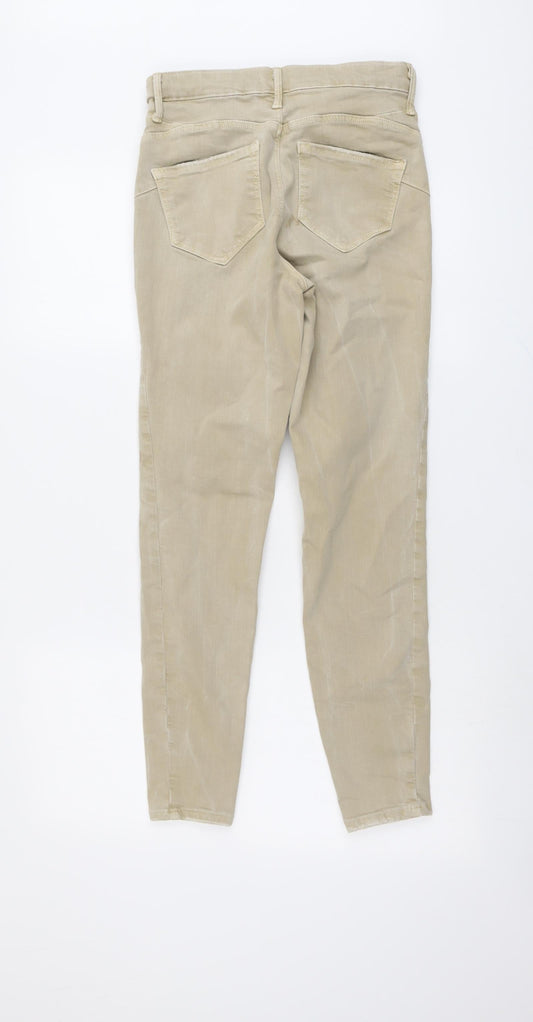 River Island Womens Beige Cotton Skinny Jeans Size 10 L27 in Regular Button