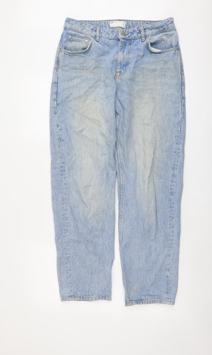 ASOS Womens Blue Cotton Mom Jeans Size 30 in L30 in Regular Button