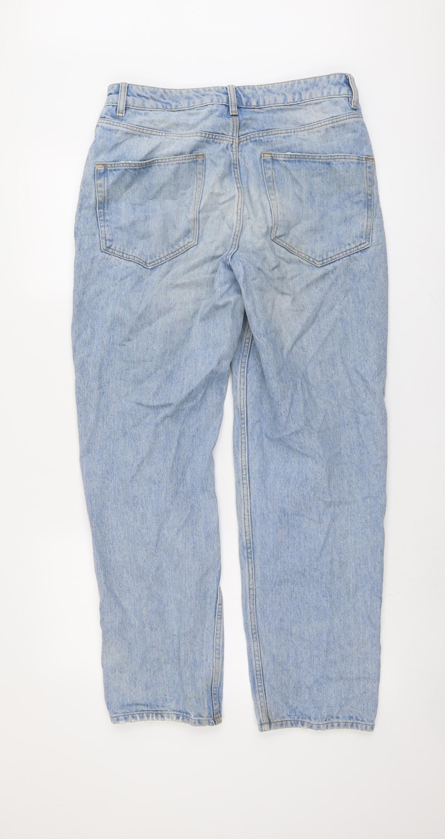 ASOS Womens Blue Cotton Mom Jeans Size 30 in L30 in Regular Button