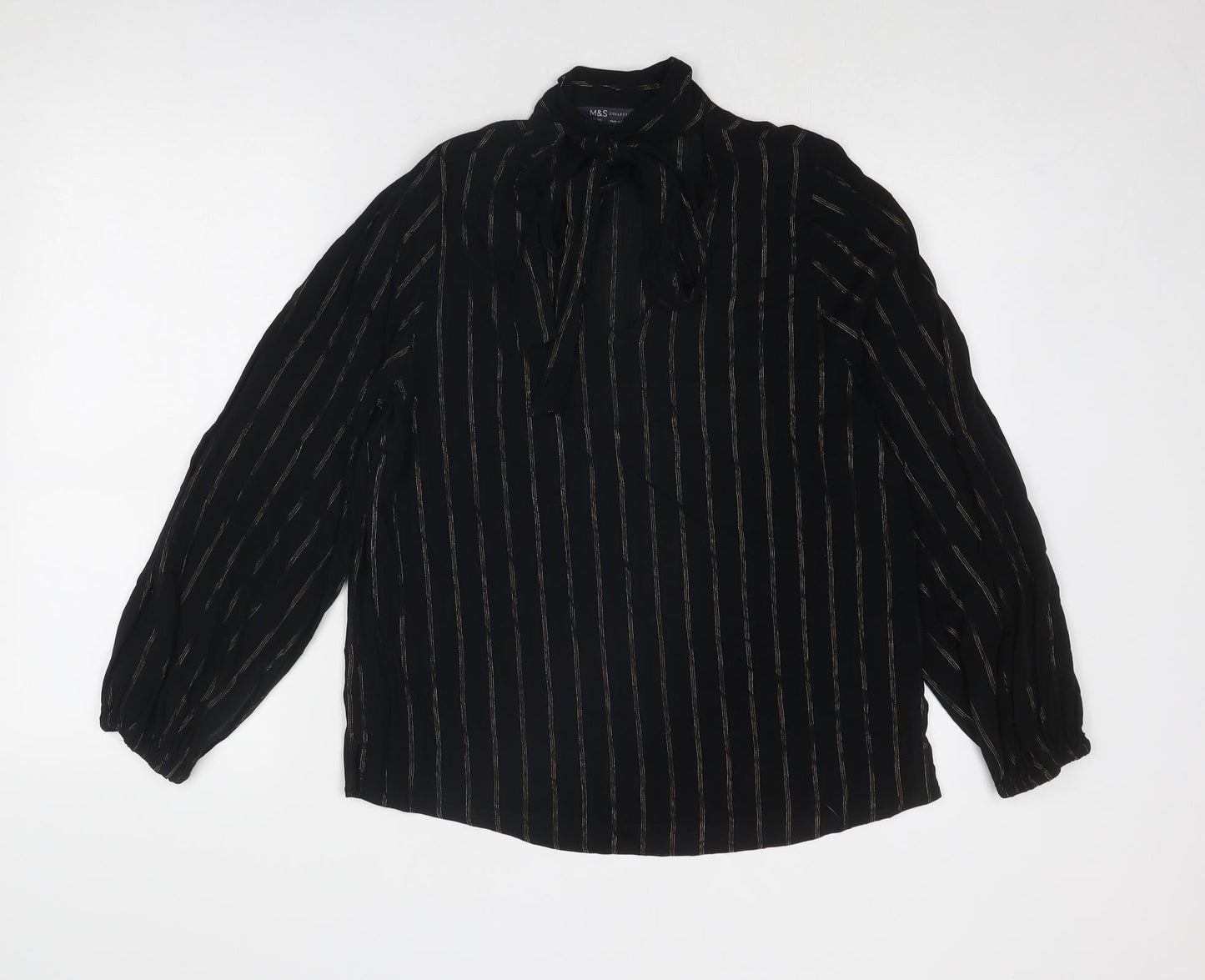 Womens UK Size 10 Marks and Spencer Black Basic Blouse