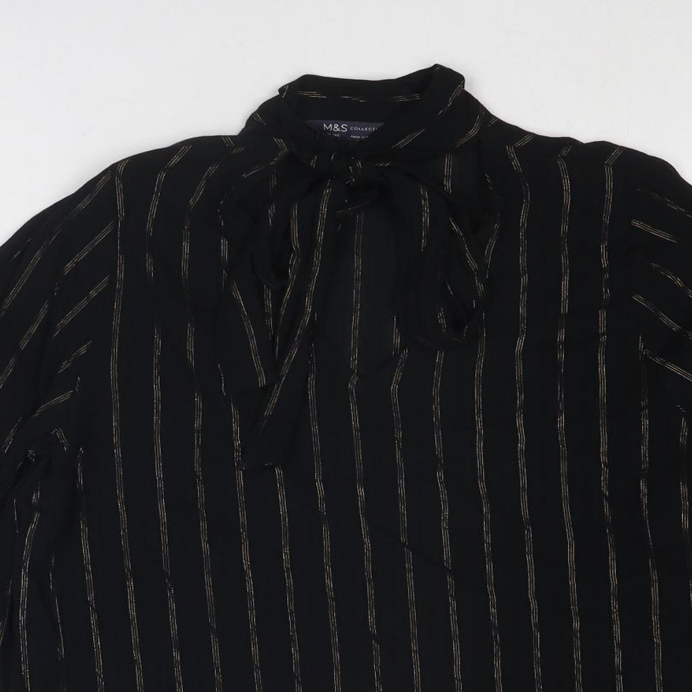 Womens UK Size 10 Marks and Spencer Black Basic Blouse