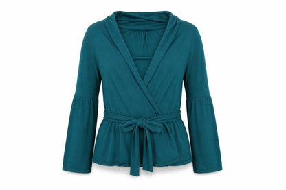 Womens UK Size M Planet Blue Wrap Jumper