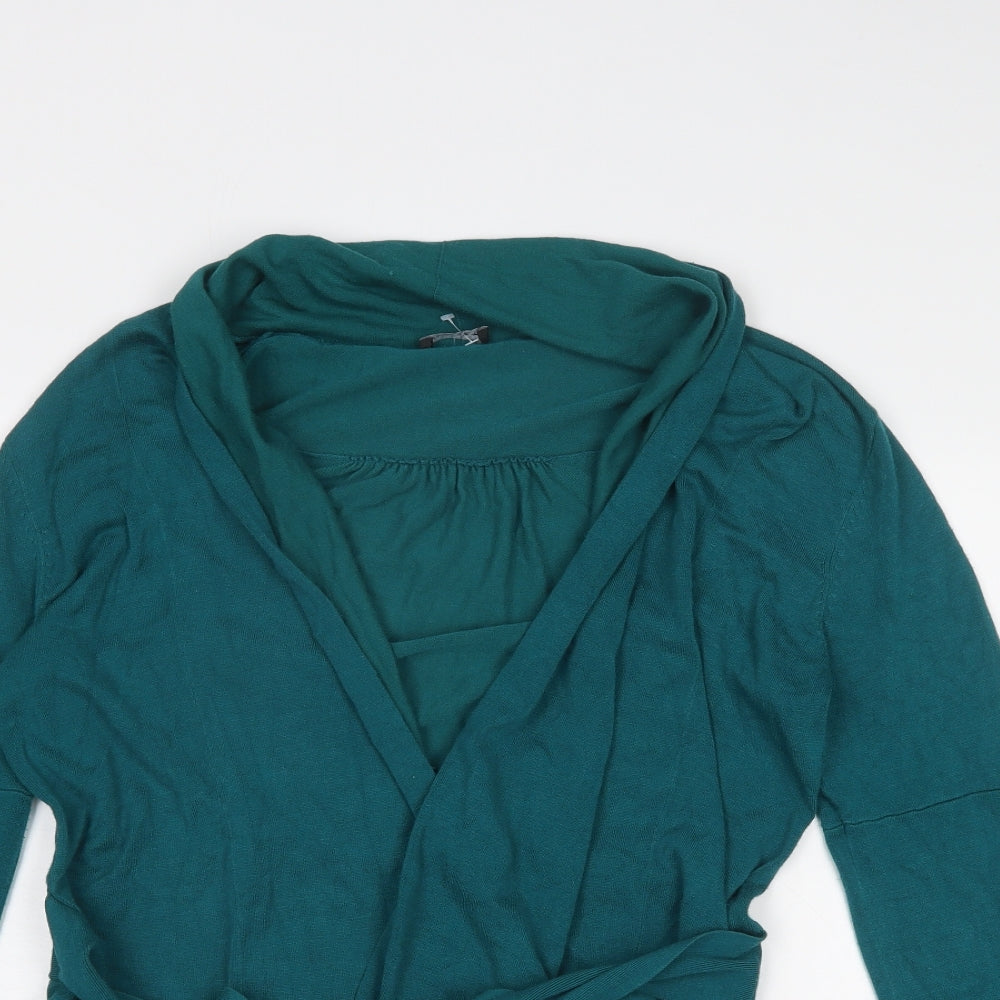 Womens UK Size M Planet Blue Wrap Jumper