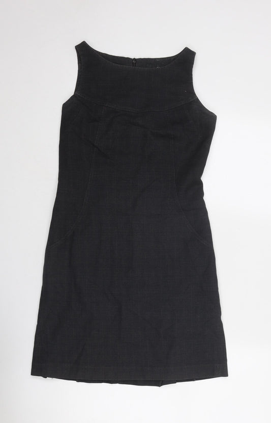 NEXT Womens Grey Polyester Shift Size 8 Round Neck Zip