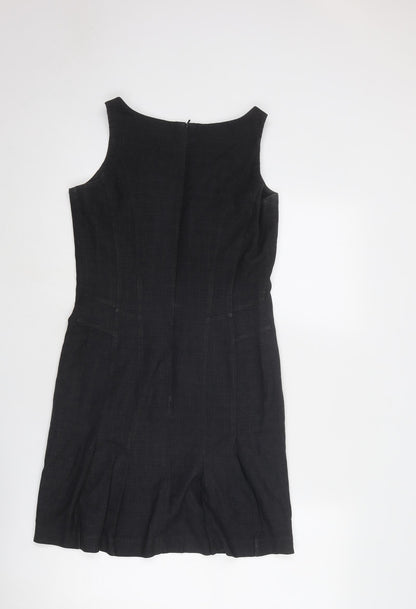 NEXT Womens Grey Polyester Shift Size 8 Round Neck Zip