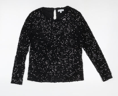Womens UK Size 8 Warehouse Black Basic Blouse