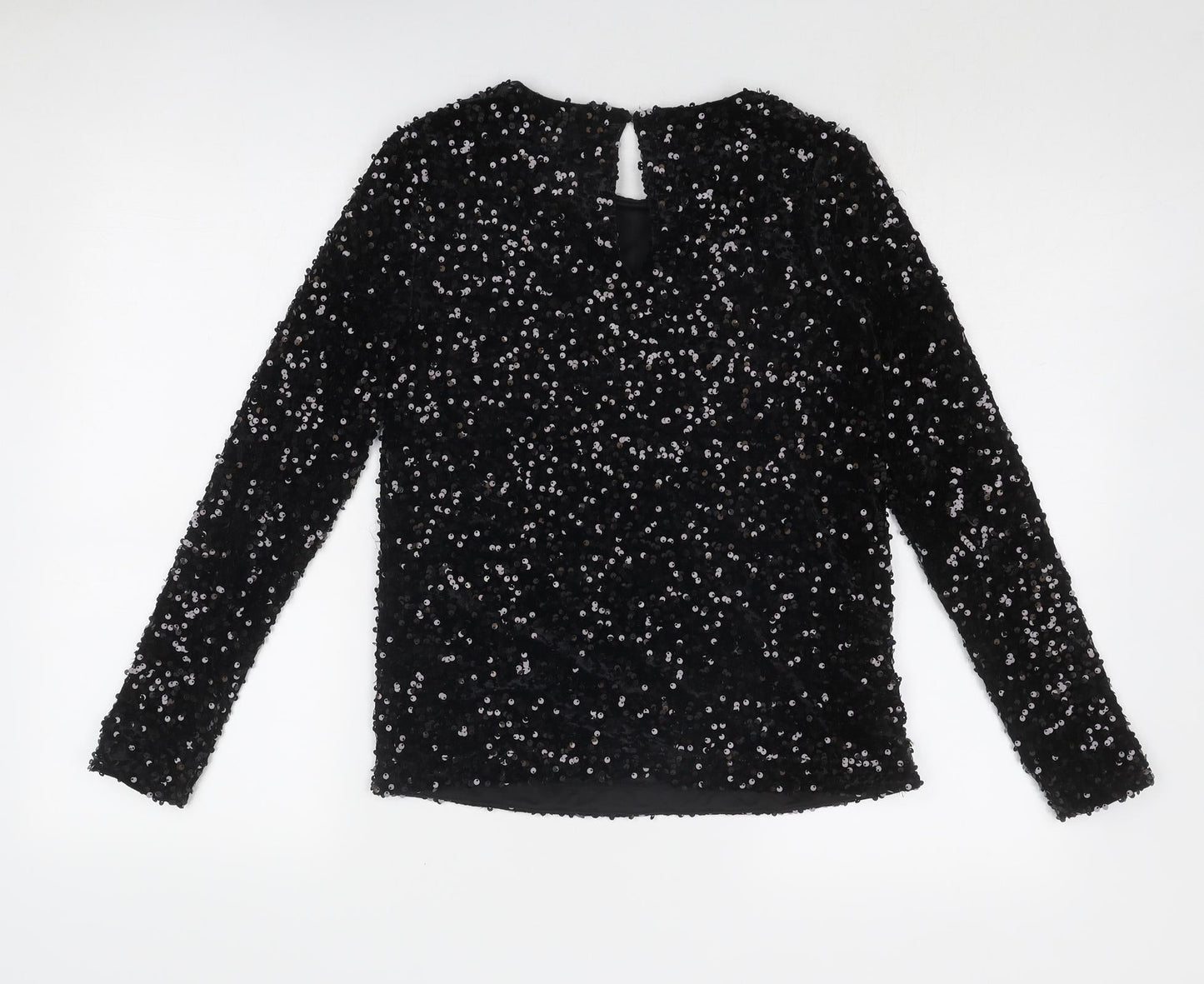 Womens UK Size 8 Warehouse Black Basic Blouse