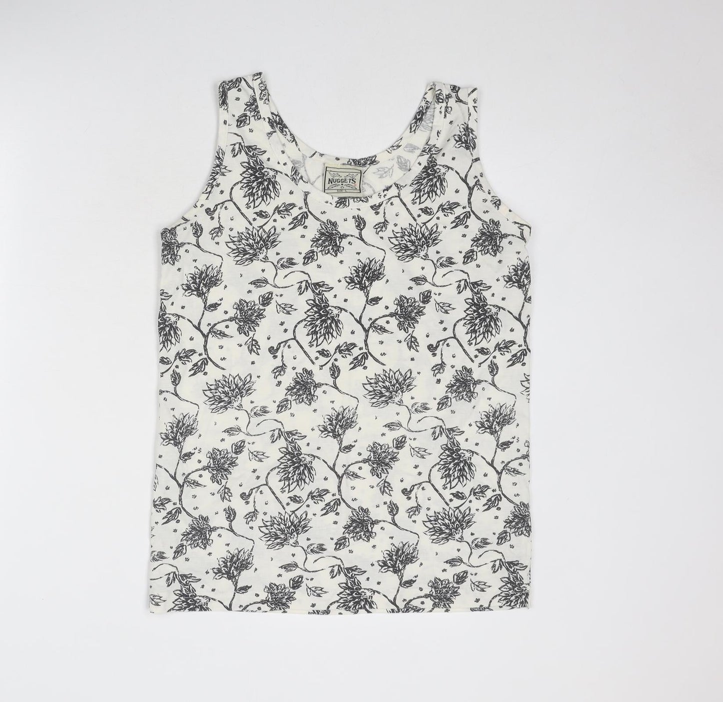 Womens UK Size L Nuggets White Basic Tank