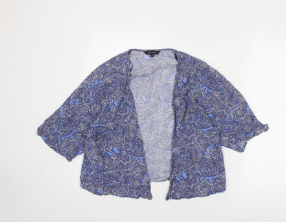 Womens UK Size 6 New Look Blue Kimono Blouse