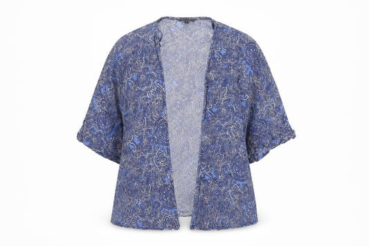 Womens UK Size 6 New Look Blue Kimono Blouse