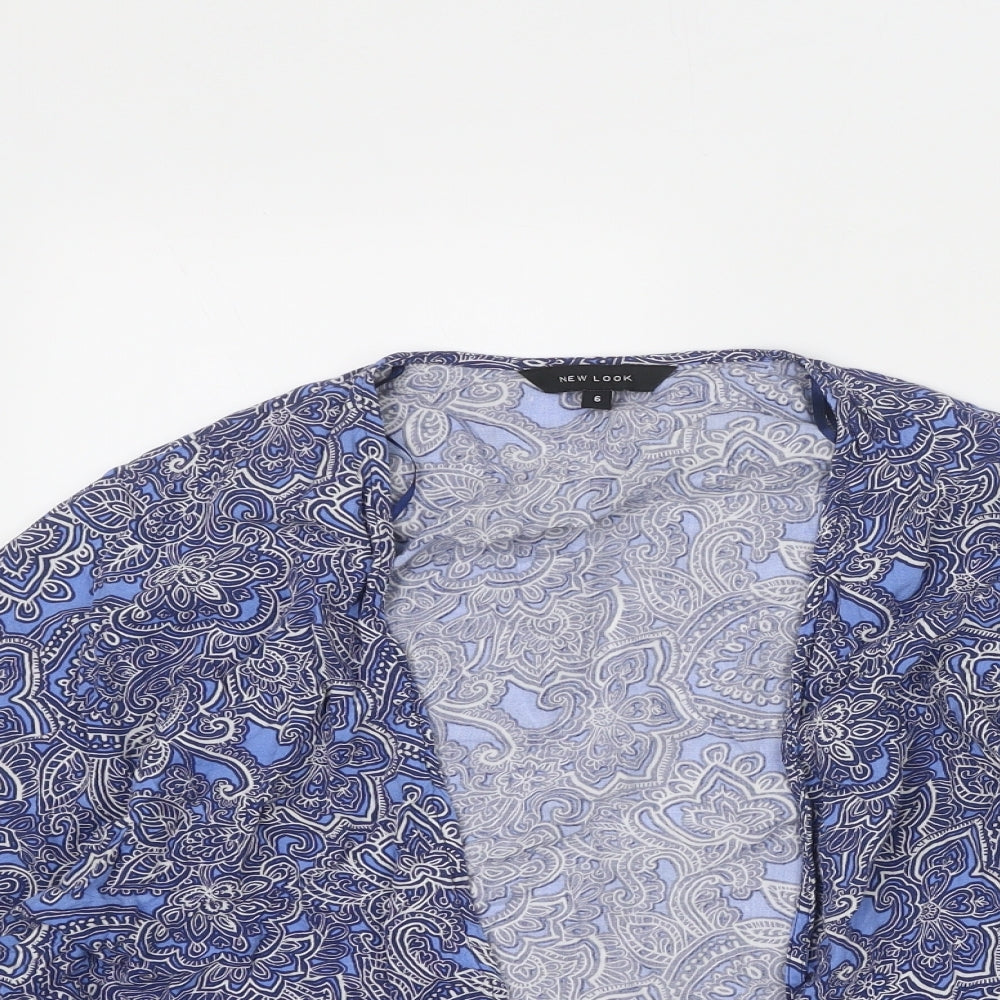 Womens UK Size 6 New Look Blue Kimono Blouse