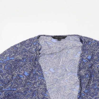 Womens UK Size 6 New Look Blue Kimono Blouse