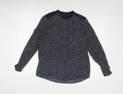Womens UK Size S Mango Blue Basic Blouse