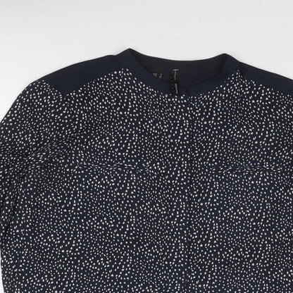 Womens UK Size S Mango Blue Basic Blouse