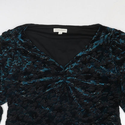 Womens UK Size M Monsoon Blue Basic Blouse