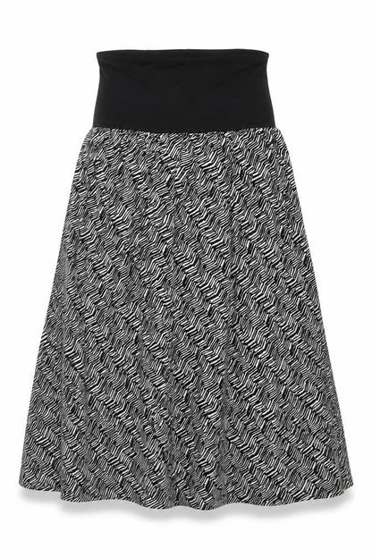 mamas & papas Womens Black Geometric Viscose Trapeze & Swing Size 6 Off the Shoulder Pullover