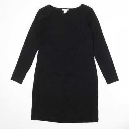 H&M Womens Black Viscose A-Line Size M Round Neck Pullover