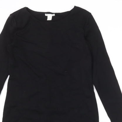 H&M Womens Black Viscose A-Line Size M Round Neck Pullover
