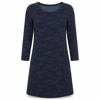 Adini Womens Blue Geometric Cotton A-Line Size S Round Neck Pullover