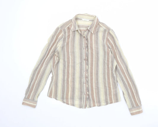 Womens UK Size 10 Marks and Spencer Multicoloured Basic Button-Up
