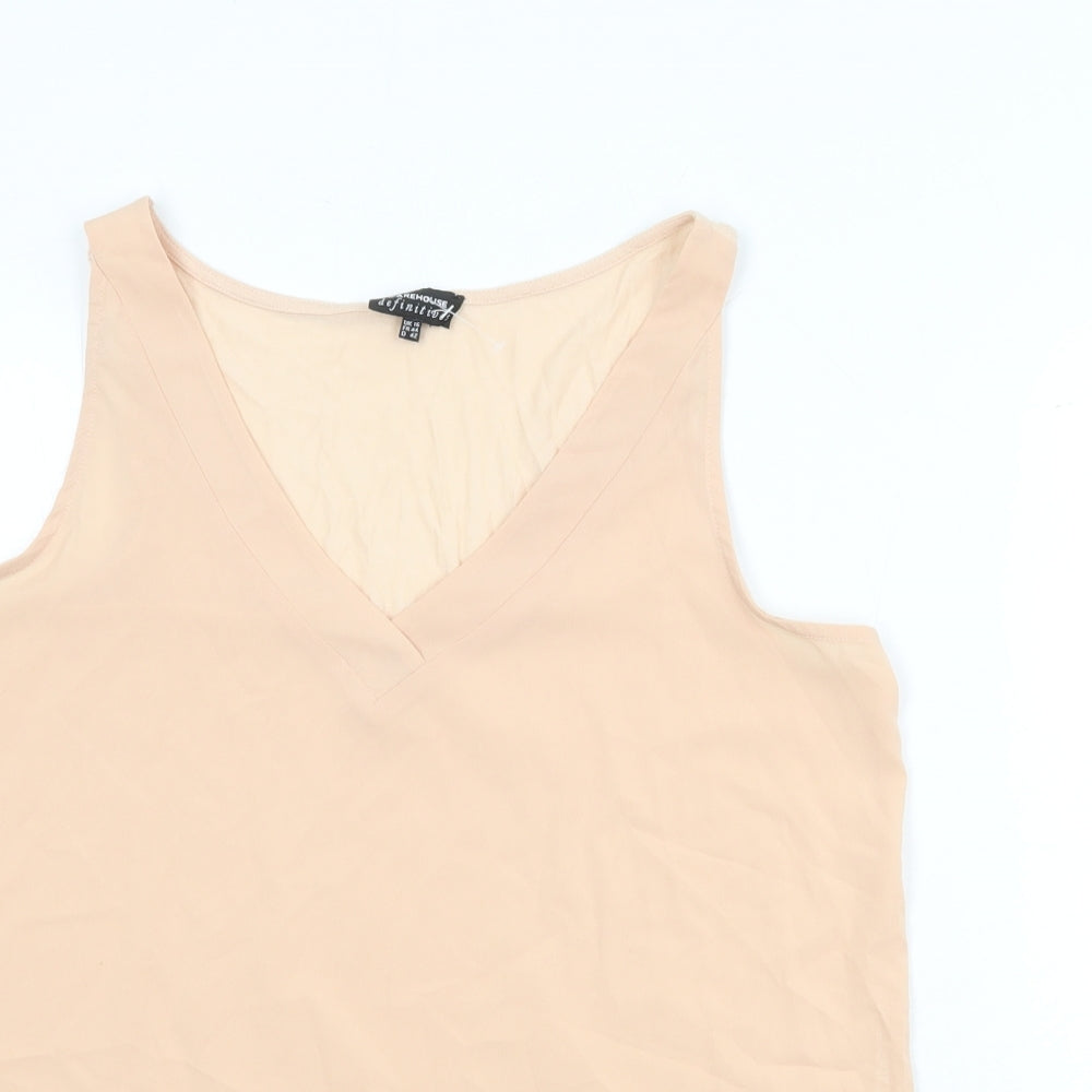 Womens UK Size 16 Warehouse Pink Basic Tank