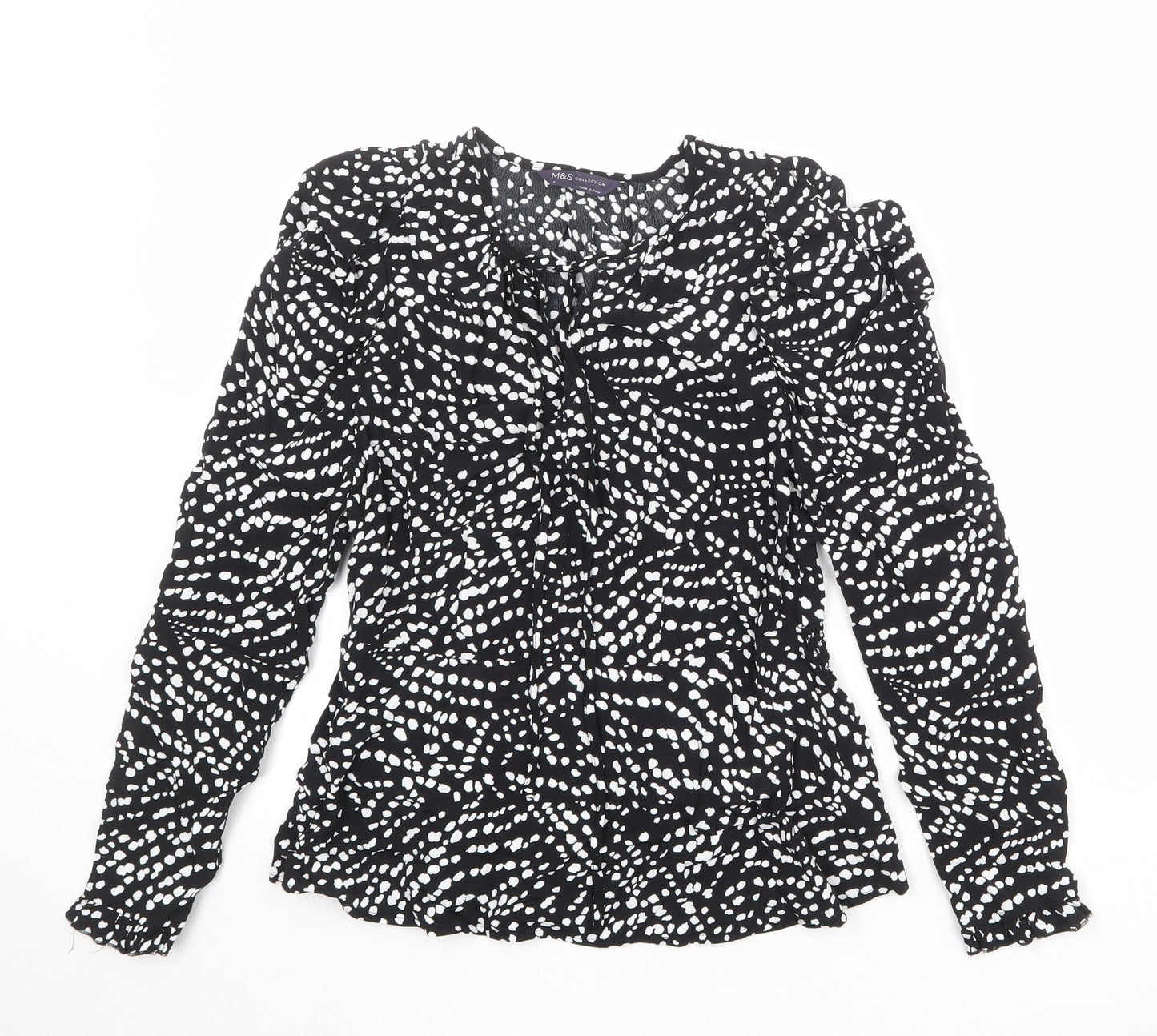 Womens UK Size 8 Marks and Spencer Black Basic Blouse