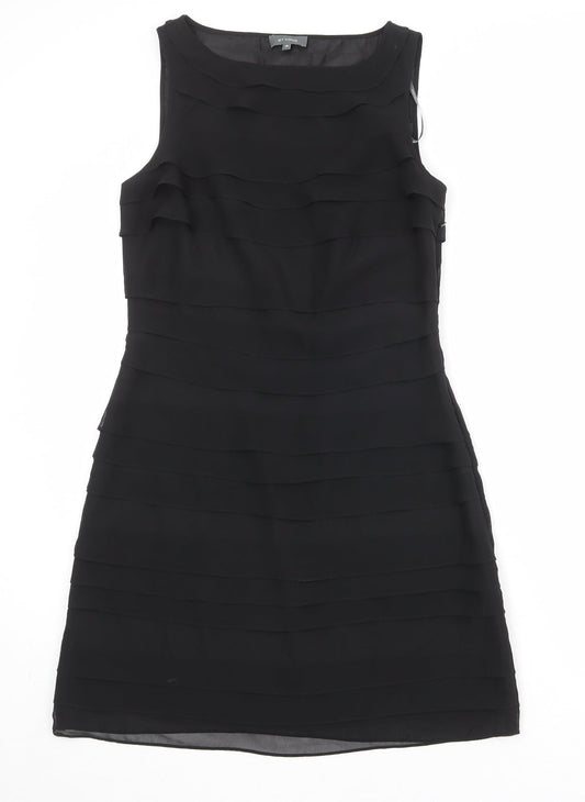 Et Vous Womens Black Polyester Shift Size 10 Round Neck Zip